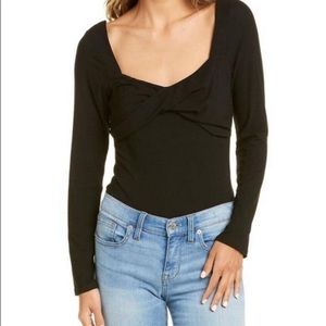 Astr The Label Twist Front Bodysuit Size XS